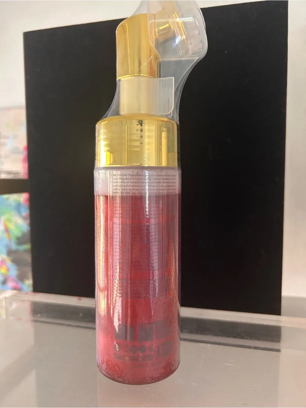 Gold-Top Foaming Makeup Product - Pink Shimmer